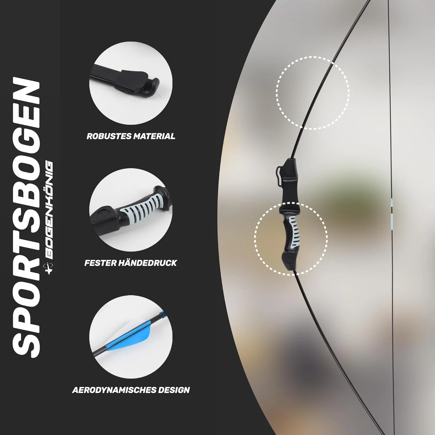 Sportbogen-Einsteigerset mit 6 Pfeilen - ideal für Kinder ab 7 J. - Image 4