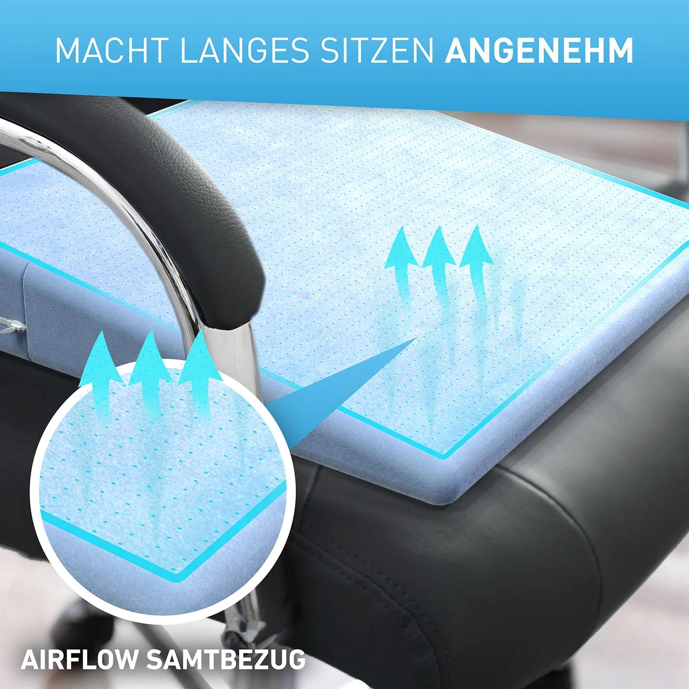 Stuhl-Keilkissen mit Samtbezug - Blau - Image 3