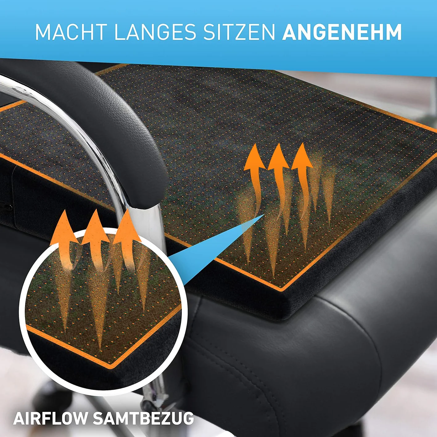 Stuhl-Keilkissen mit Samtbezug - Schwarz - Image 3