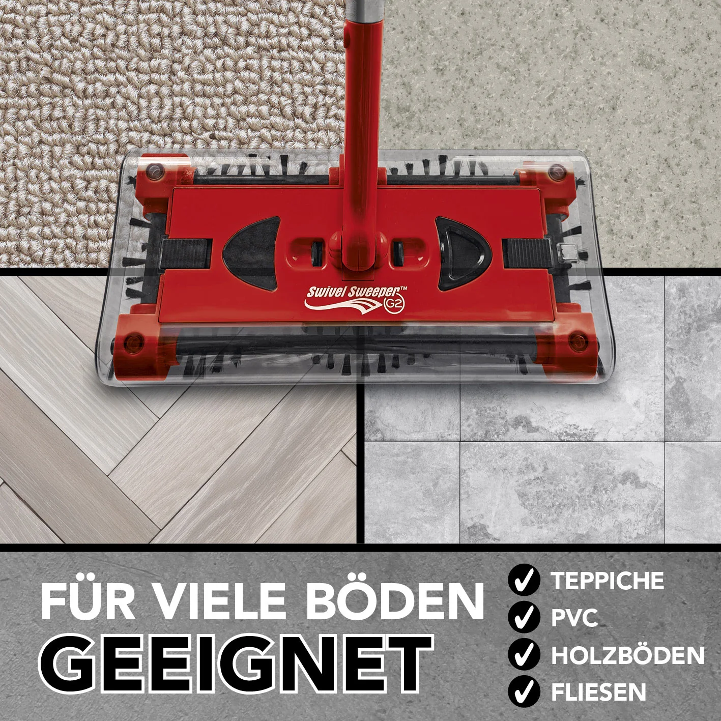 Swivel Sweeper G 2 Akkubesen kabellos - Rot - Image 6