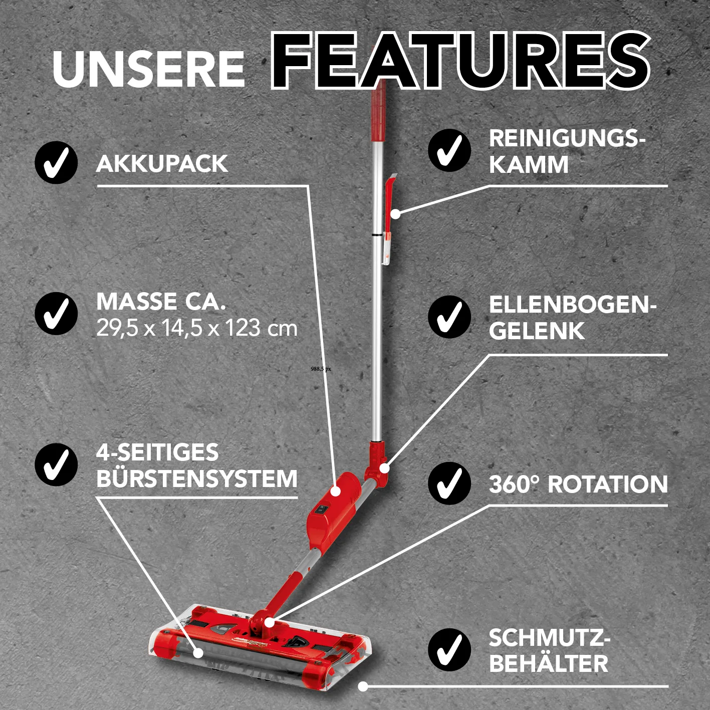 Swivel Sweeper G 2 Akkubesen kabellos - Rot - Image 9
