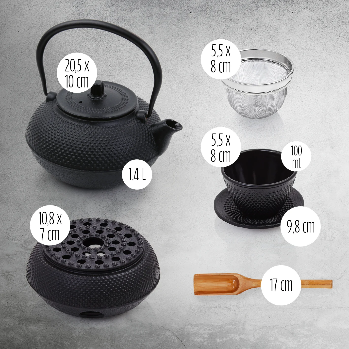 Tee Set 12-teilig aus Gusseisen - Image 6