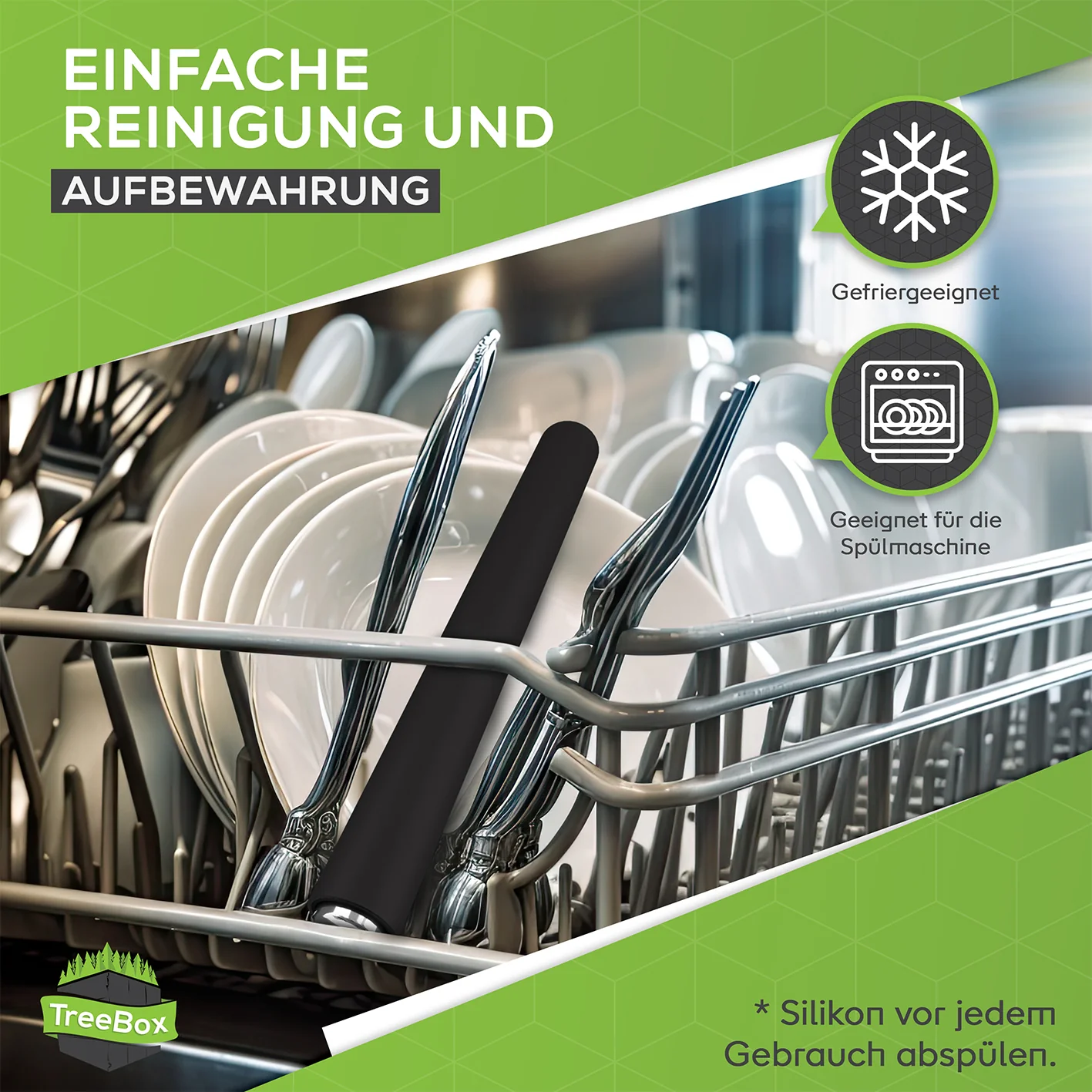 Teigroller aus Silikon - Schwarz - Image 6