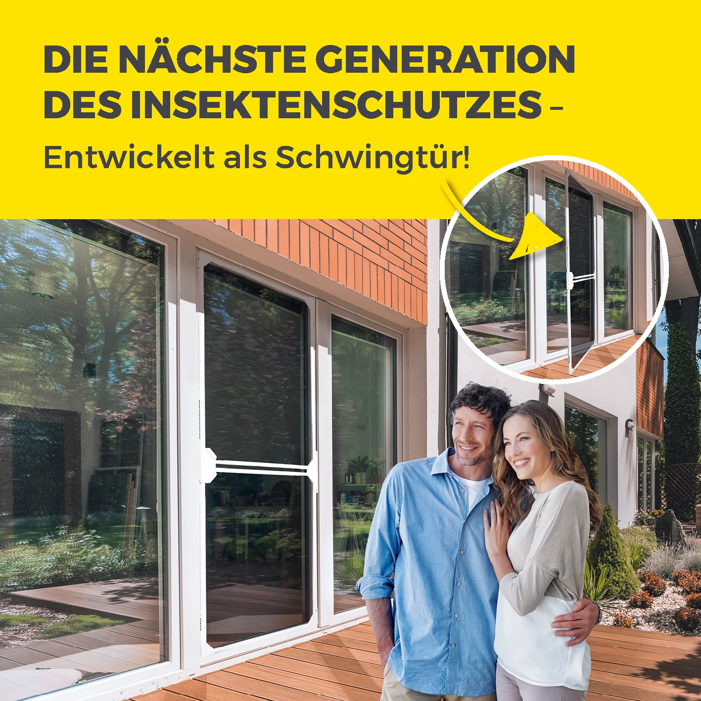 Teleskop-Insektenschutzgitter Schwingtür - Weiß - Image 2