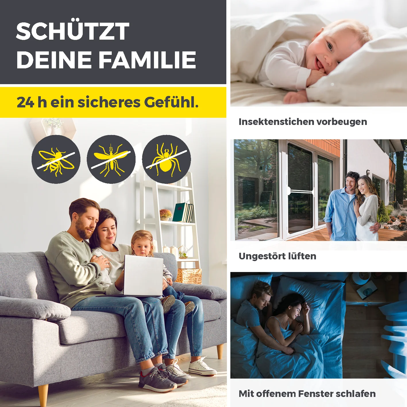 Teleskop-Insektenschutzgitter Schwingtür - Weiß - Image 9
