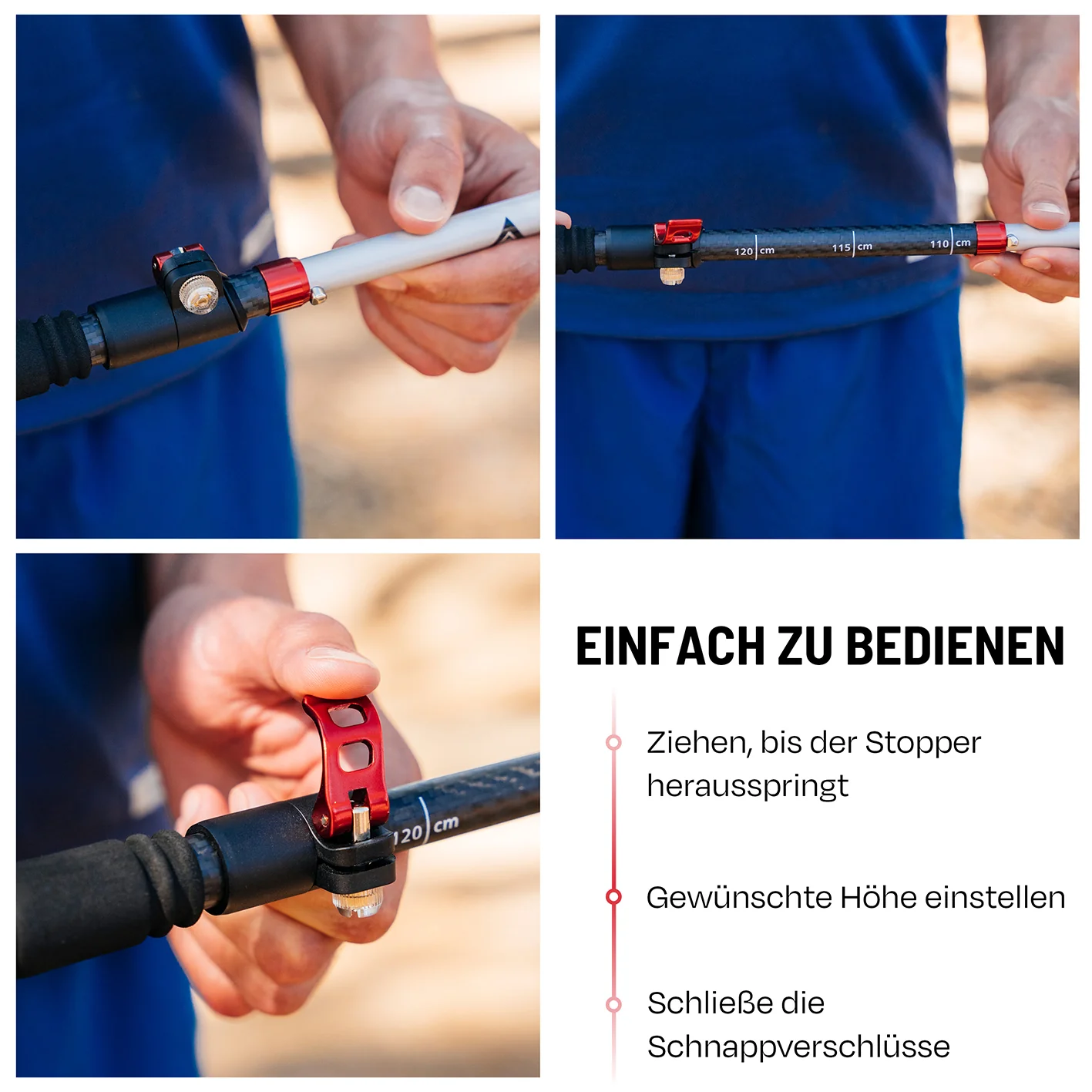 Teleskop Wanderstöcke - faltbar - CarbonMix - 63 cm /135 cm - Image 8