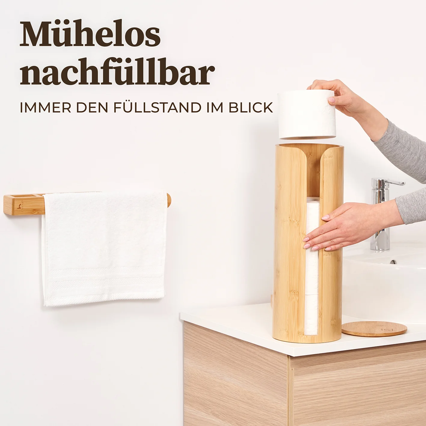 Toilettenpapier-Aufbewahrung "Maria" - Bambus - Image 6