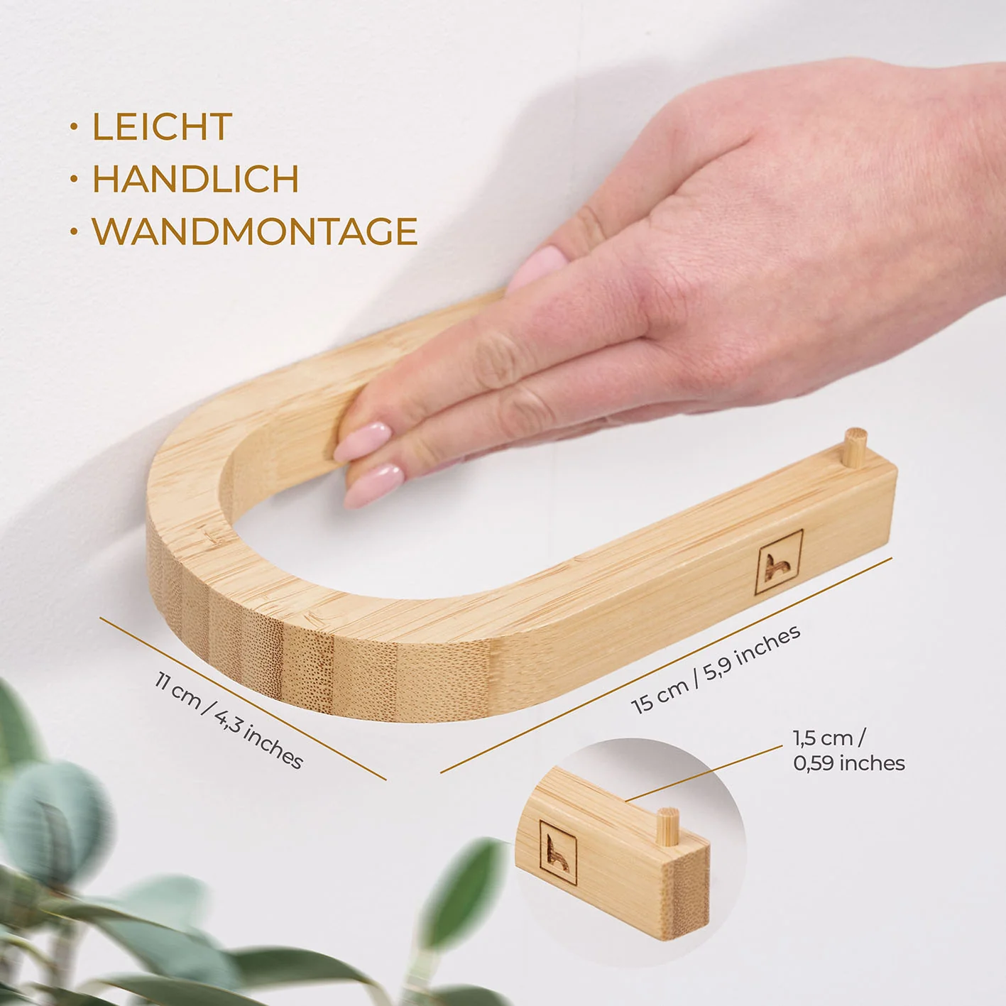Toilettenpapierhalter ohne Bohren - Akazie - Image 3