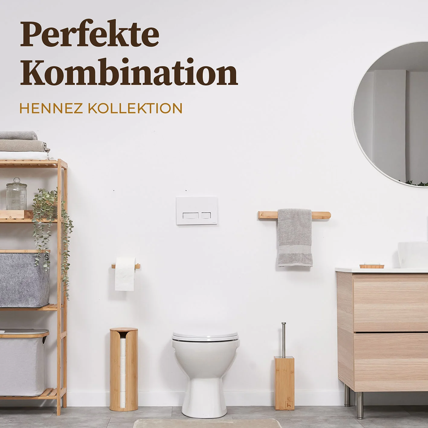 Toilettenpapierhalter ohne Bohren - Akazie - Image 8