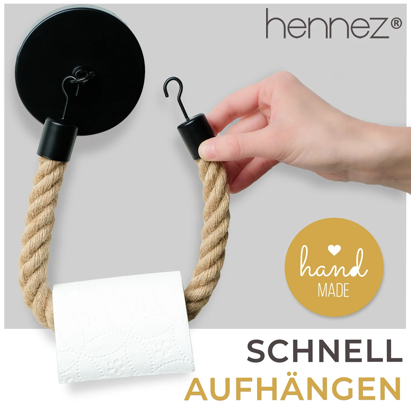 Toilettenpapierhalter ohne Bohren - Mattschwarz - Image 6