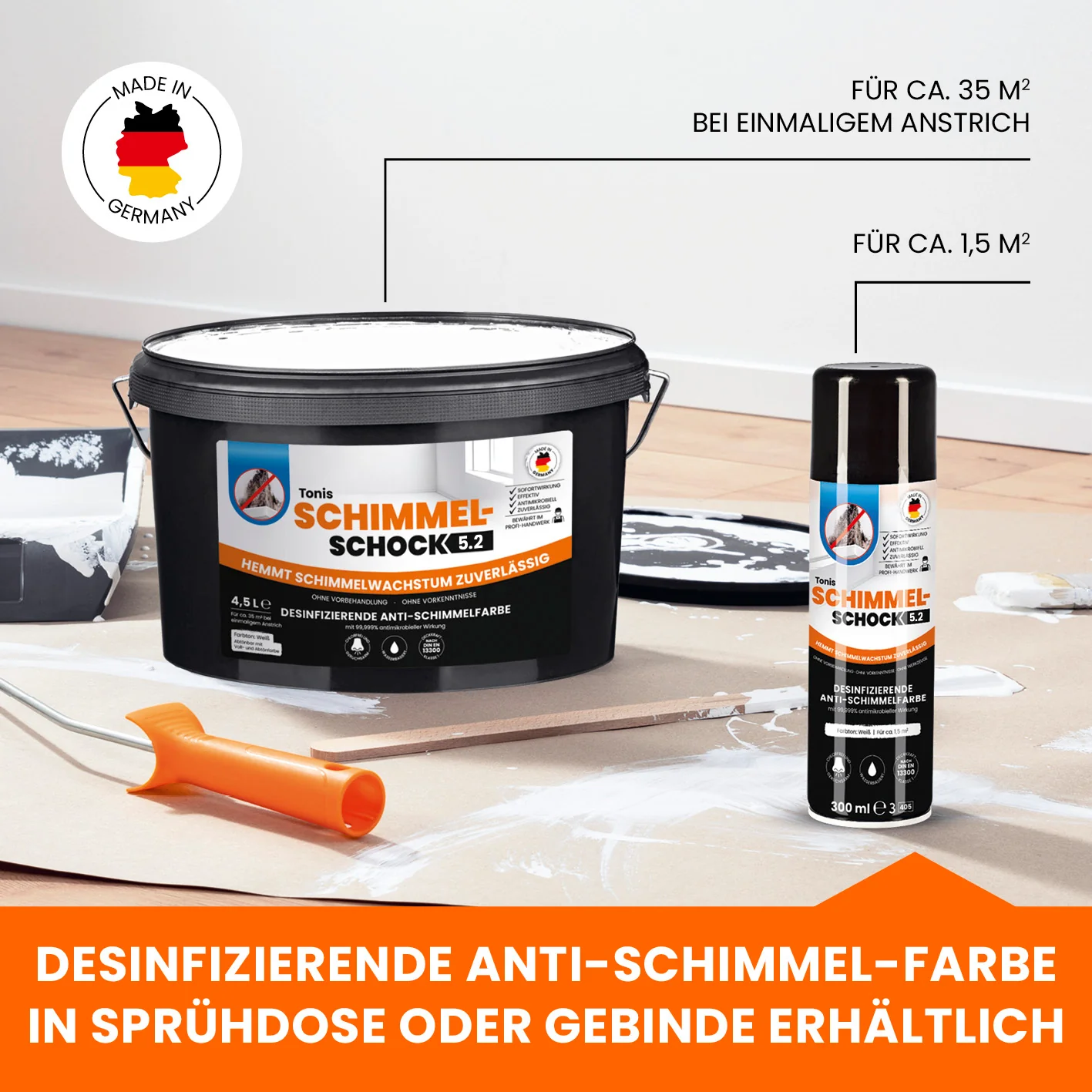 Tonis SCHIMMELSCHOCK 5.2 Anti-Schimmel-Farbe - Weiß - 2er-Set - Image 7