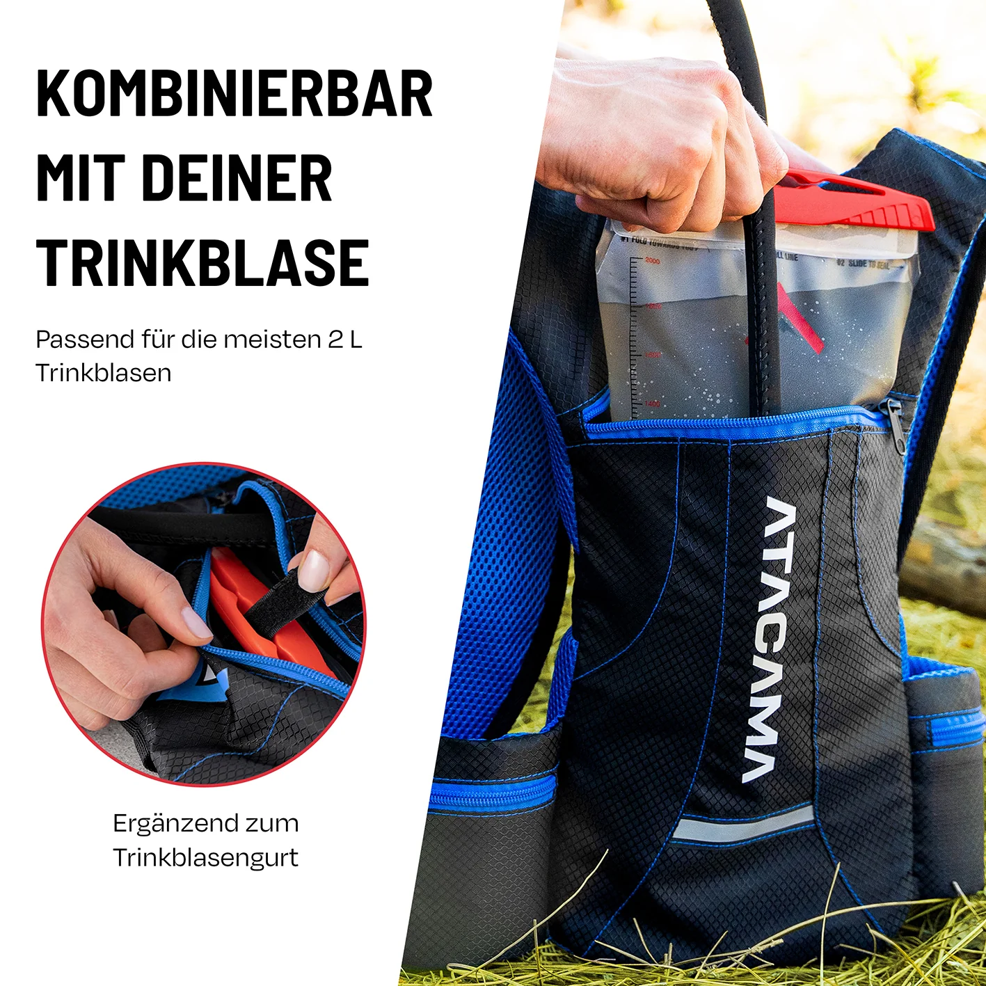 Trinkrucksack für 2 L Trinkblase - Blau - Image 7