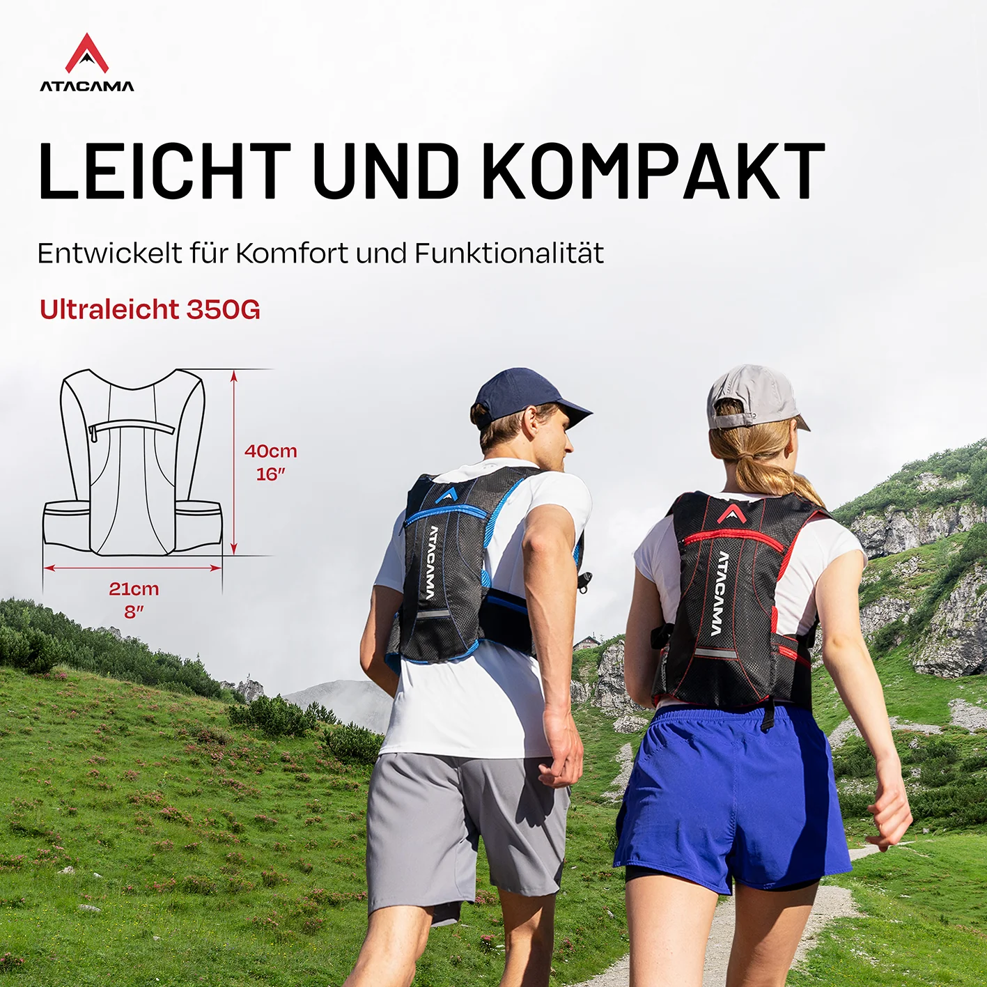 Trinkrucksack für 2 L Trinkblase - Rot - Image 4