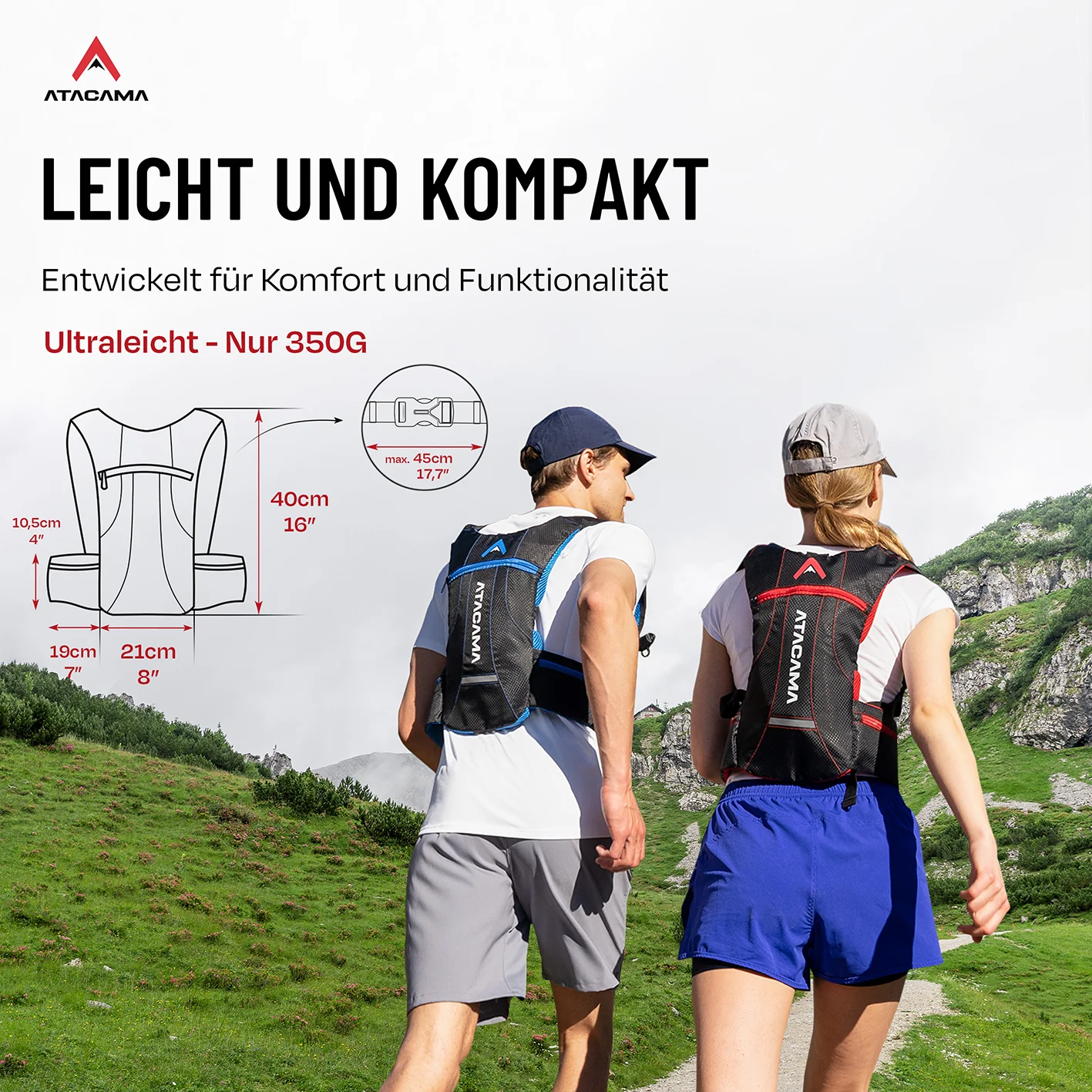 Trinkrucksack für 2 L Trinkblase - Rot - Image 4