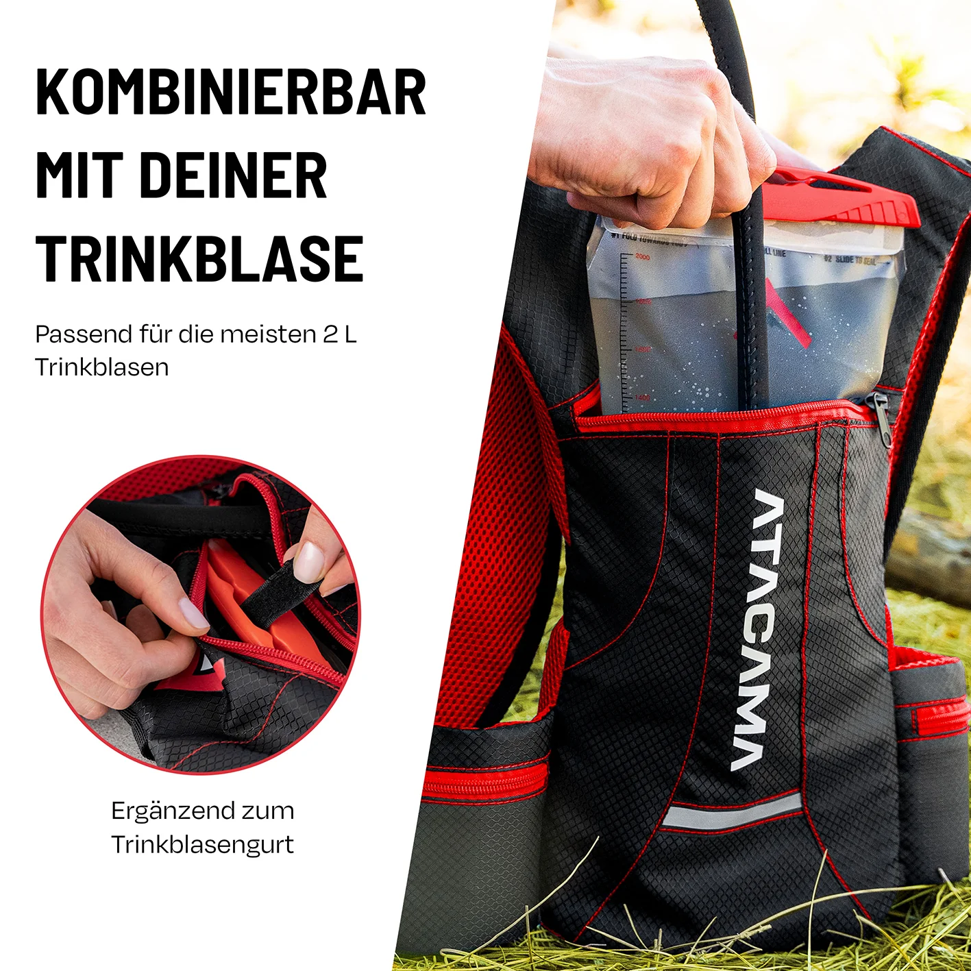 Trinkrucksack für 2 L Trinkblase - Rot - Image 7