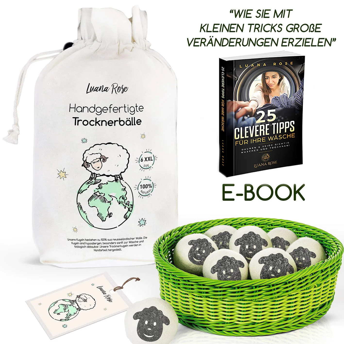 Trocknerbälle für Wäschetrockner - 6er-Set - Schafwolle - Image 6