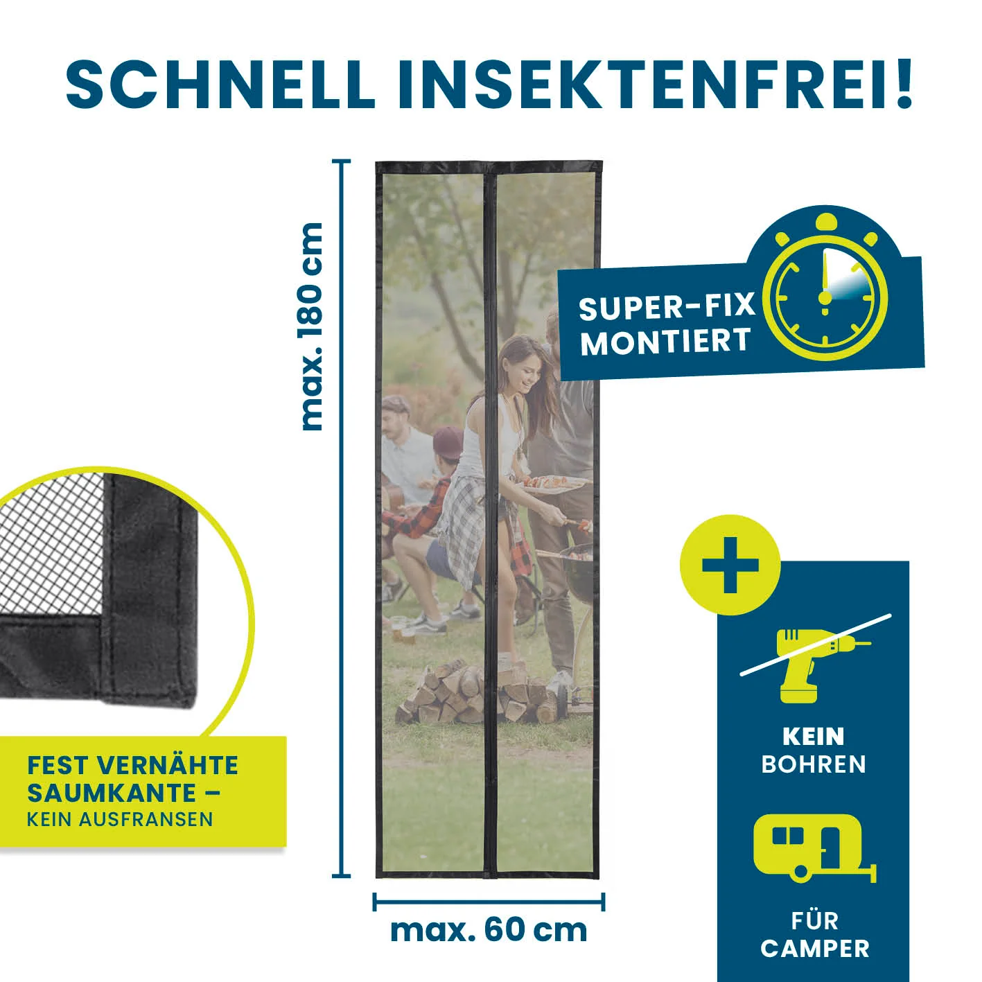 Insektenschutzvorhang für Wohnwagen - 60 x 180 cm - Image 5