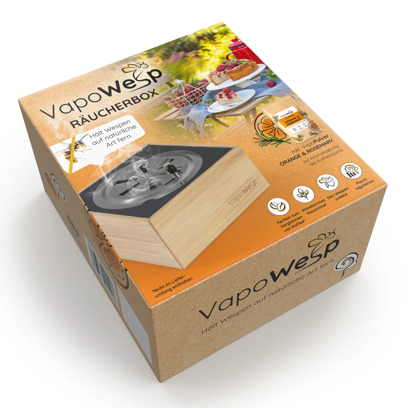 Räucherbox inkl. Orange & Rosemary (3x je 100 g / 1x 50 g) - Image 3