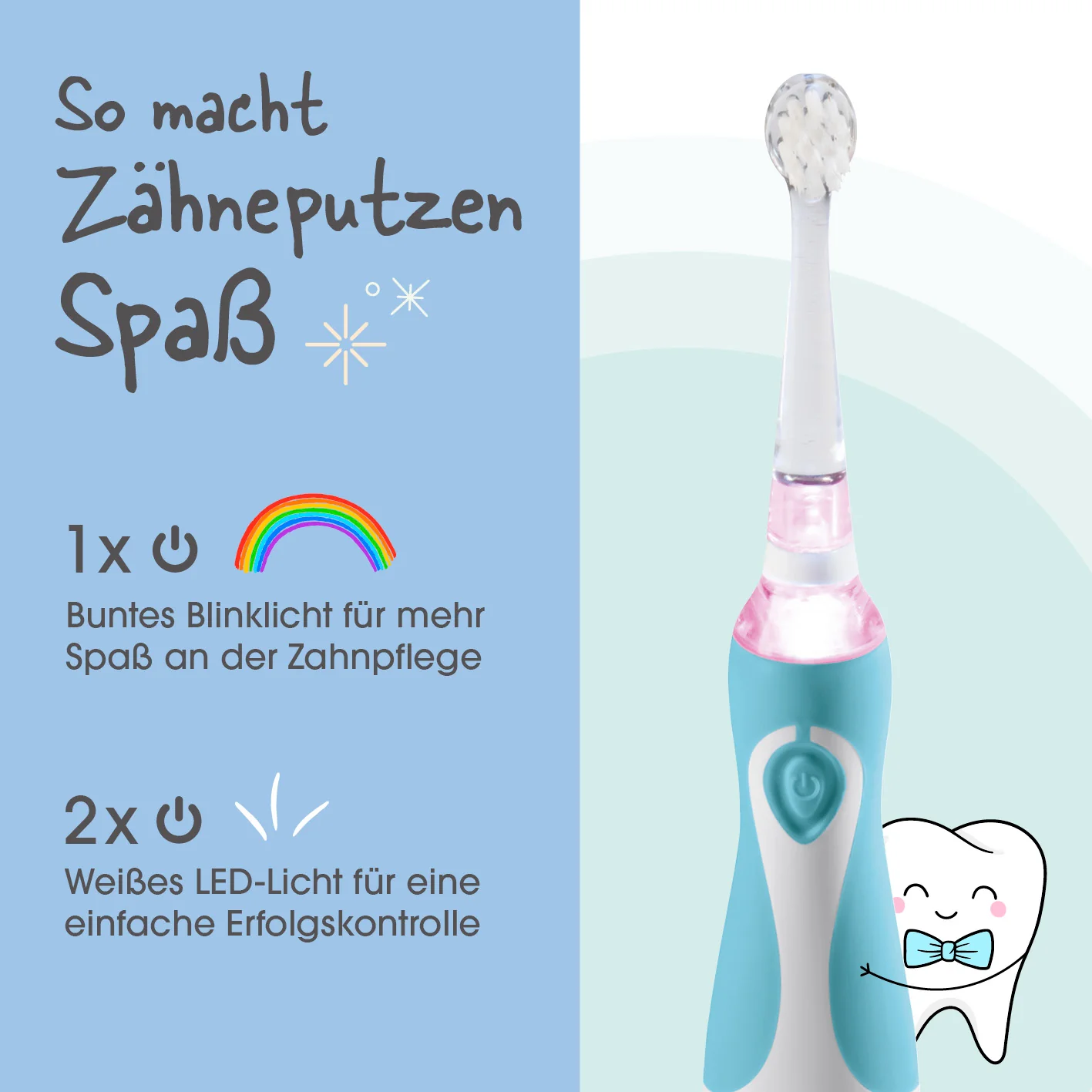 Elektrische Kinder-Zahnbürste mit Smart Timer - Ab 6 Monate* - Blau/Weiß - Image 3