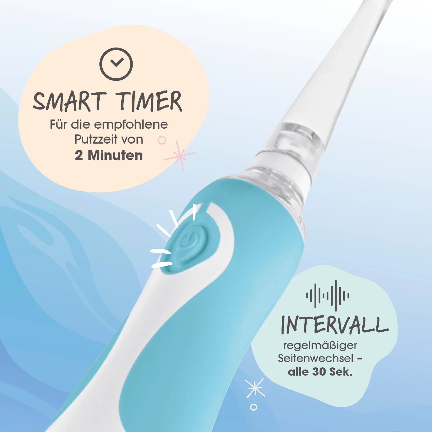 Elektrische Kinder-Zahnbürste mit Smart Timer - Ab 6 Monate* - Blau/Weiß - Image 4