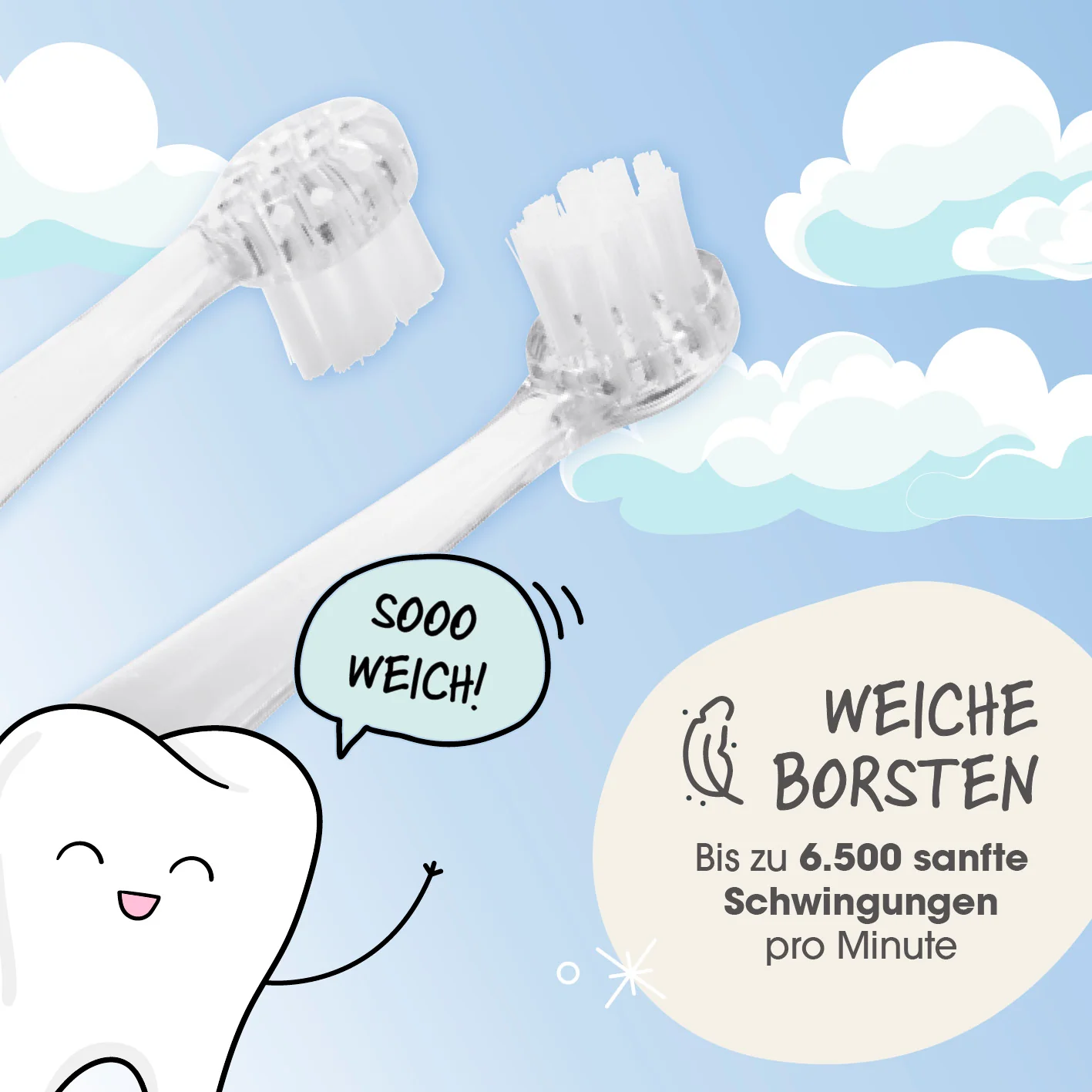 Elektrische Kinder-Zahnbürste mit Smart Timer - Ab 6 Monate* - Blau/Weiß - Image 5