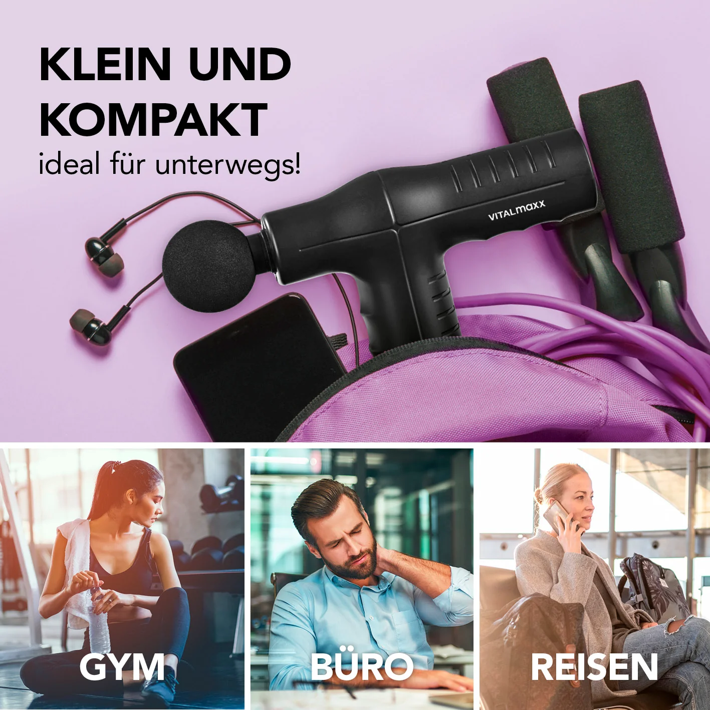 Mini-Massage Gun Smart Grip - schwarz - Image 4
