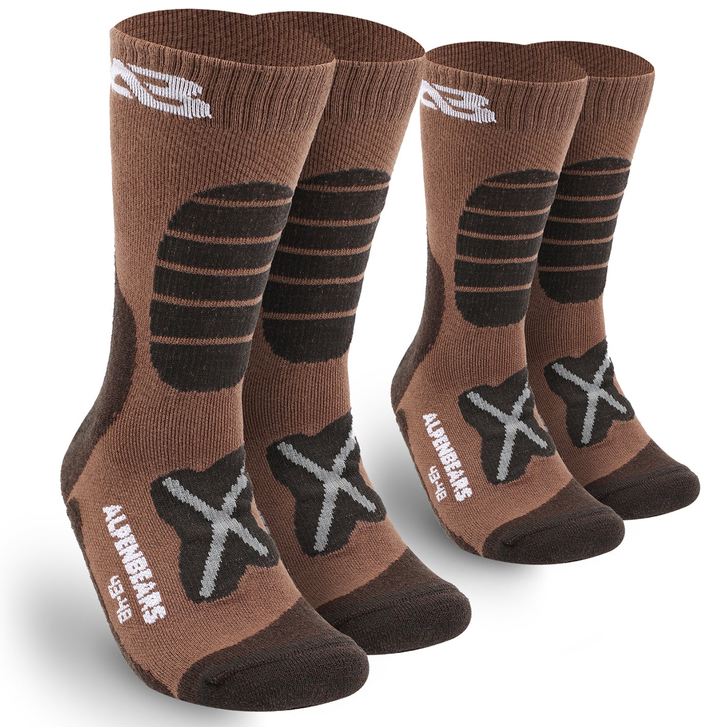 Wandersocken Merino Wolle - 2er-Set - Braun - Braun - Größe 43-48 - Image 5