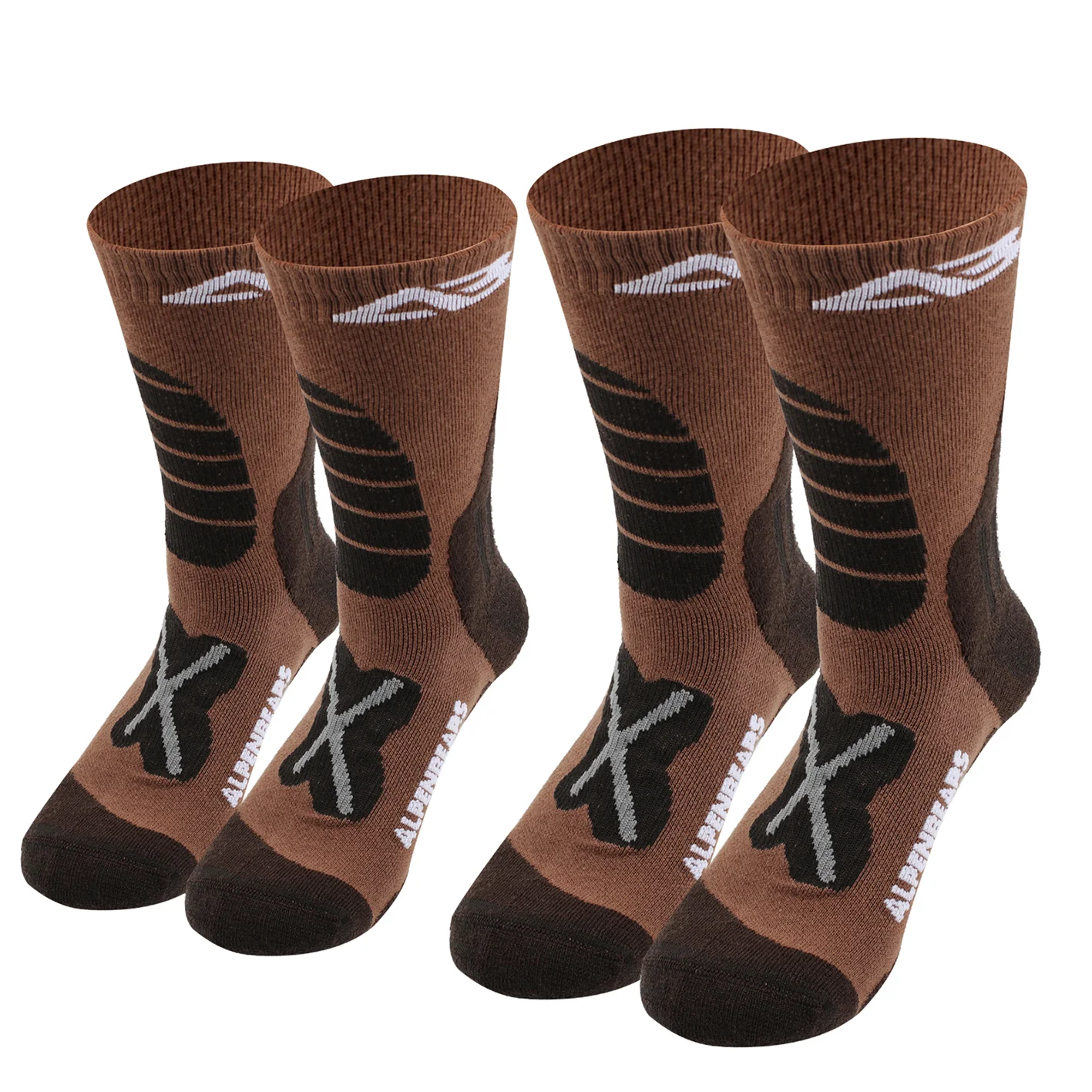 Wandersocken Merino Wolle - 2er-Set - Braun - Größe 39-42 - Image 4