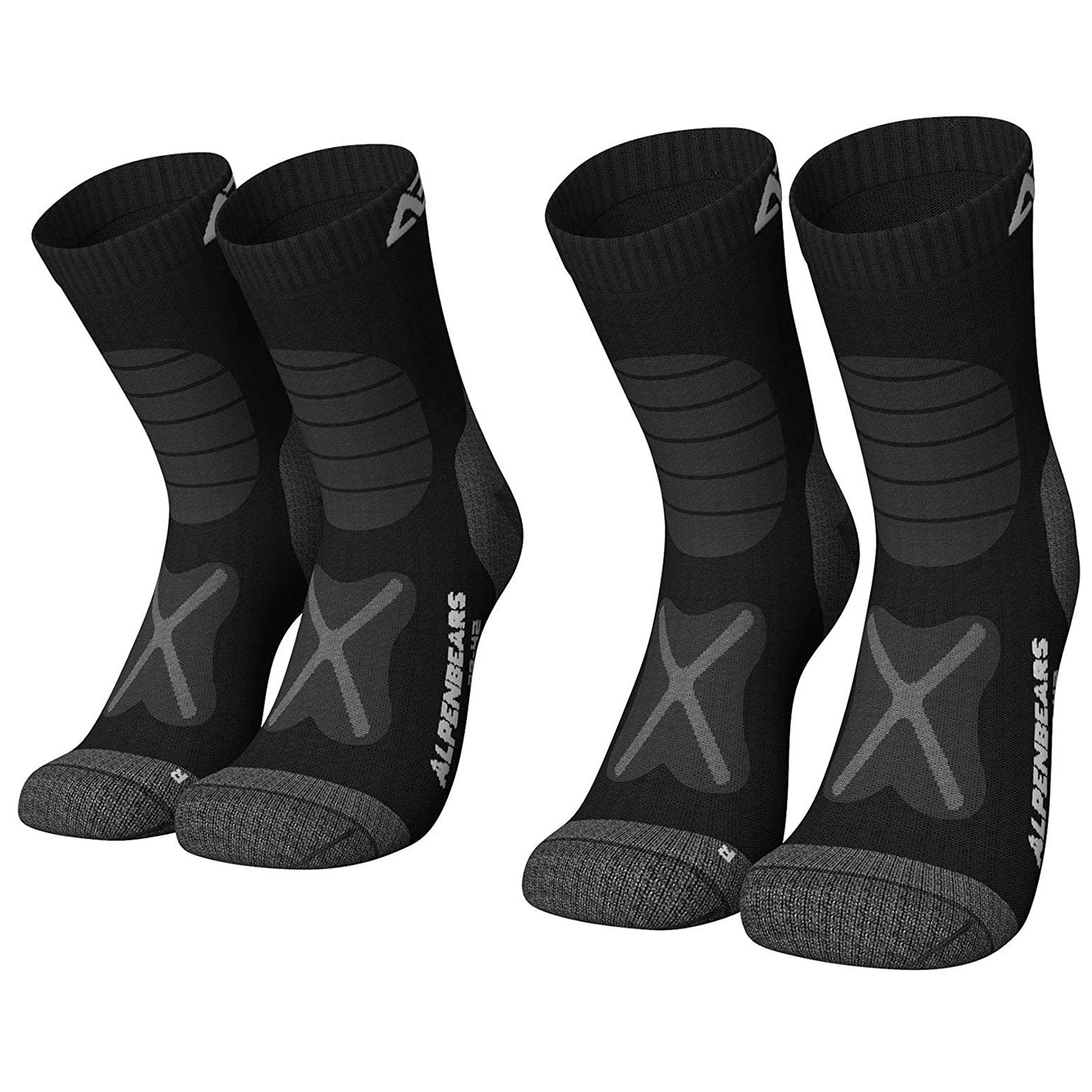 Wandersocken Merino Wolle - 3er-Set - Schwarz - Größe 39-42 - Image 4