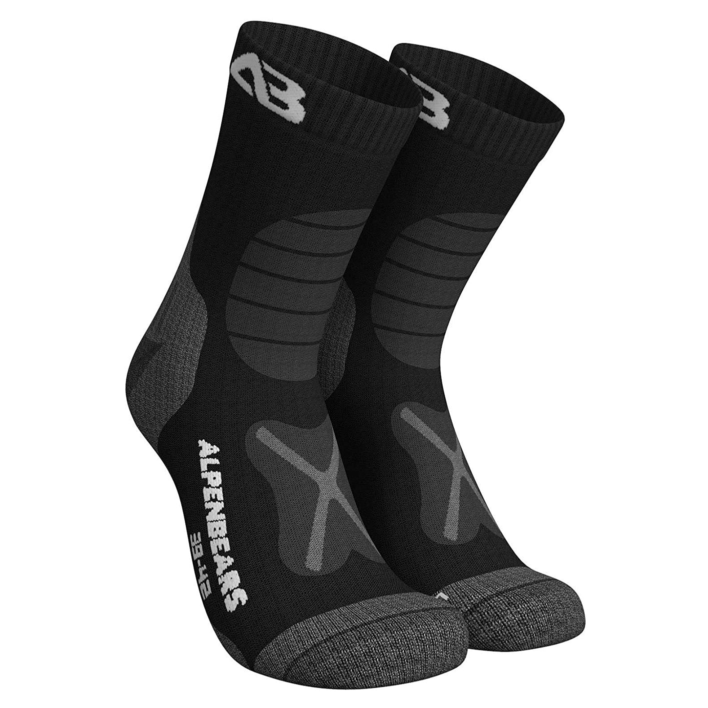 Wandersocken Merino Wolle - 3er-Set - Schwarz - Größe 39-42 - Image 5