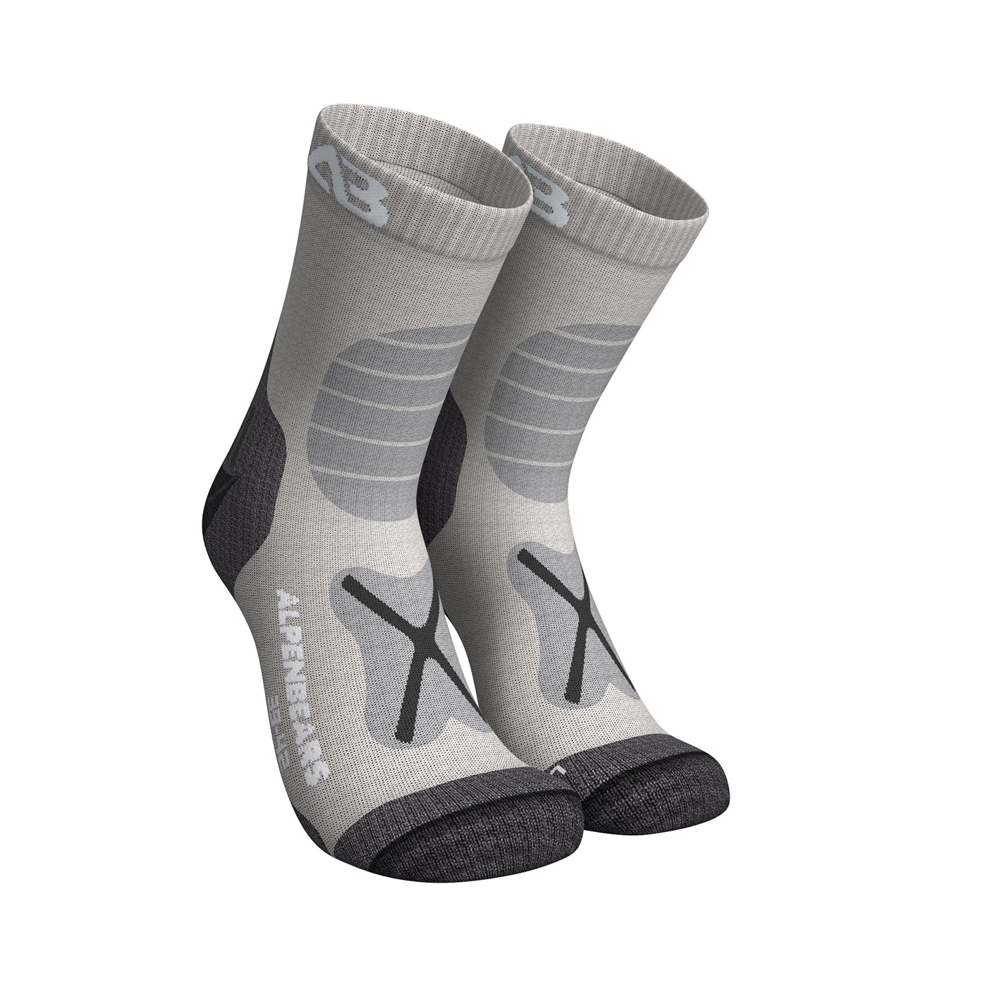 Wandersocken Merinowolle - 2er-Set - Grau - Größe 43-48 - Image 5
