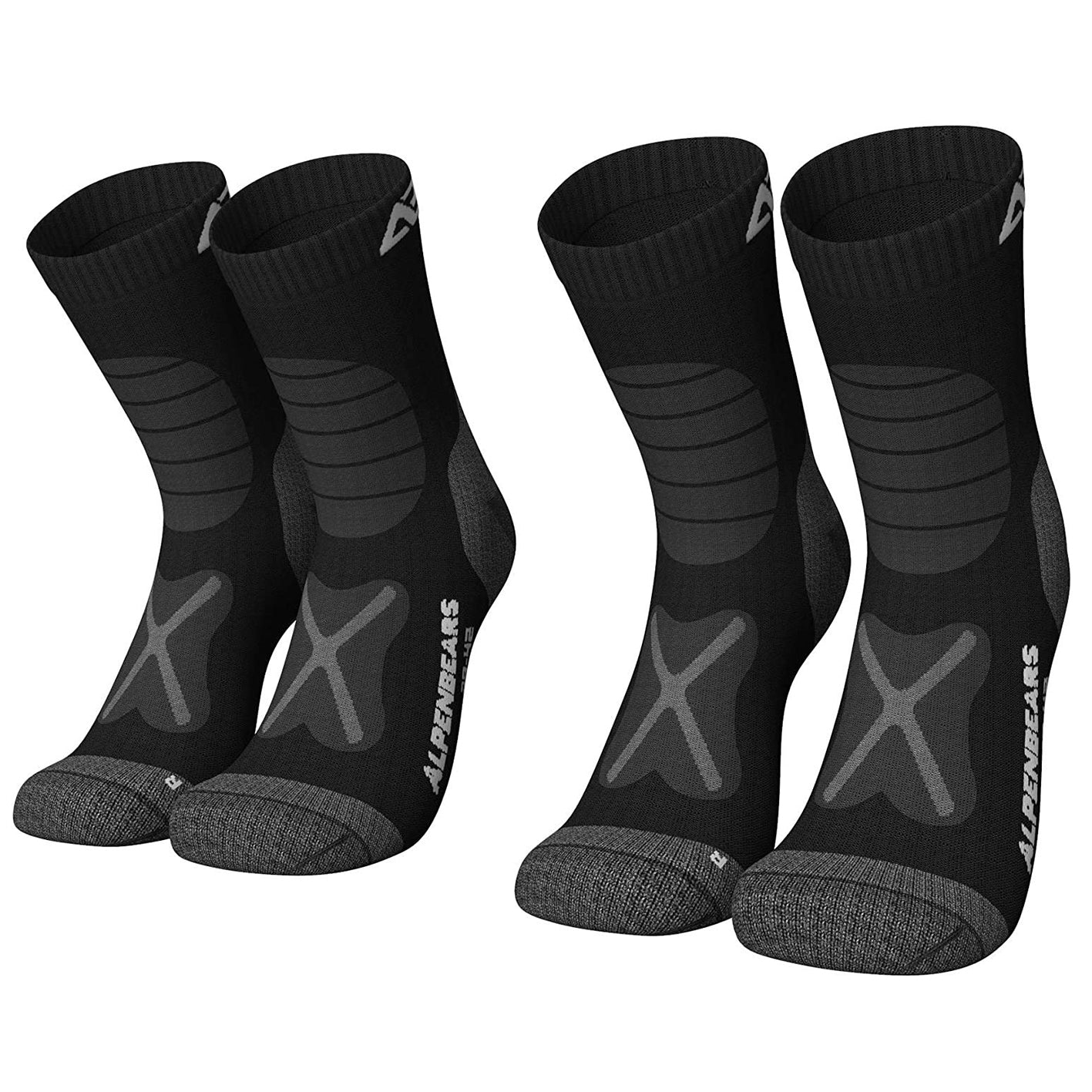 Wandersocken Merinowolle - 2er-Set - Schwarz - Größe 39-42 - Image 5