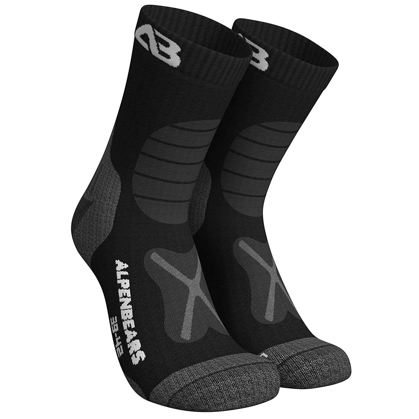 Wandersocken Merinowolle - 2er-Set - Schwarz - Größe 39-42 - Image 6