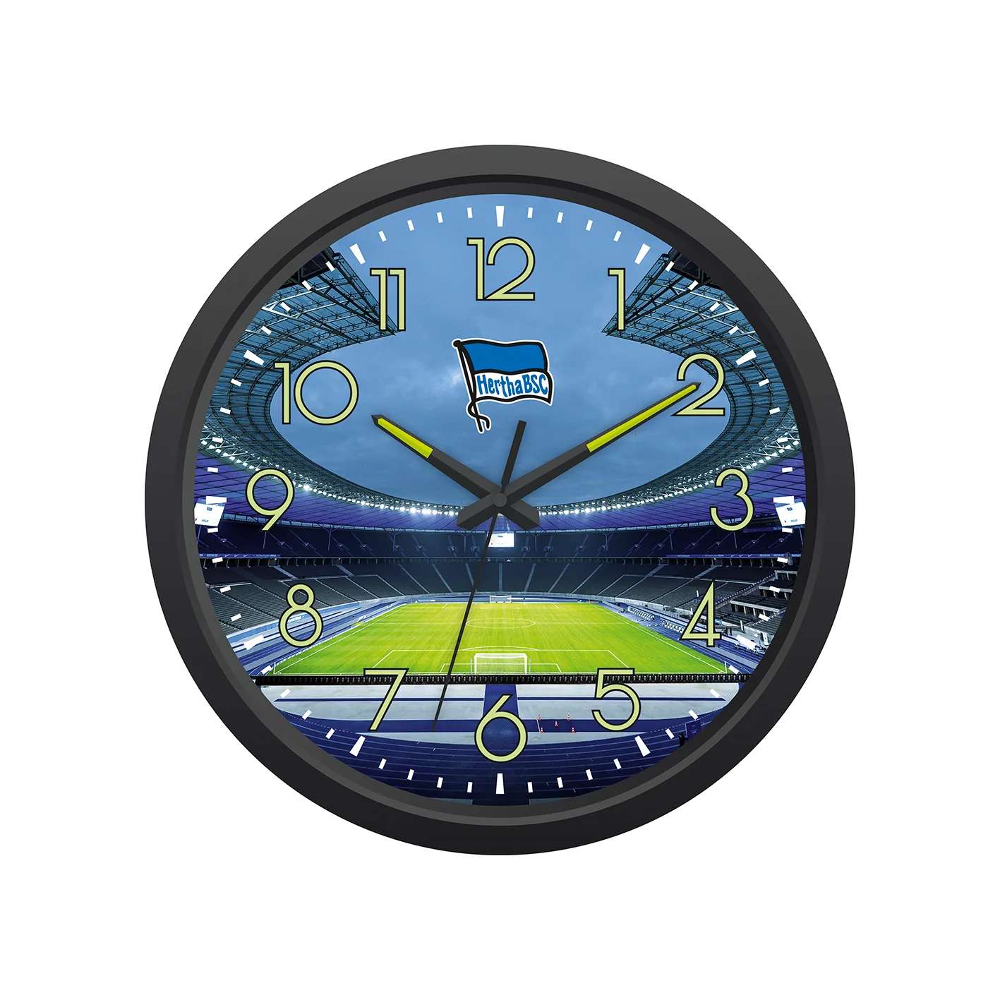 Wanduhr "Glow in the dark" mit Logo
