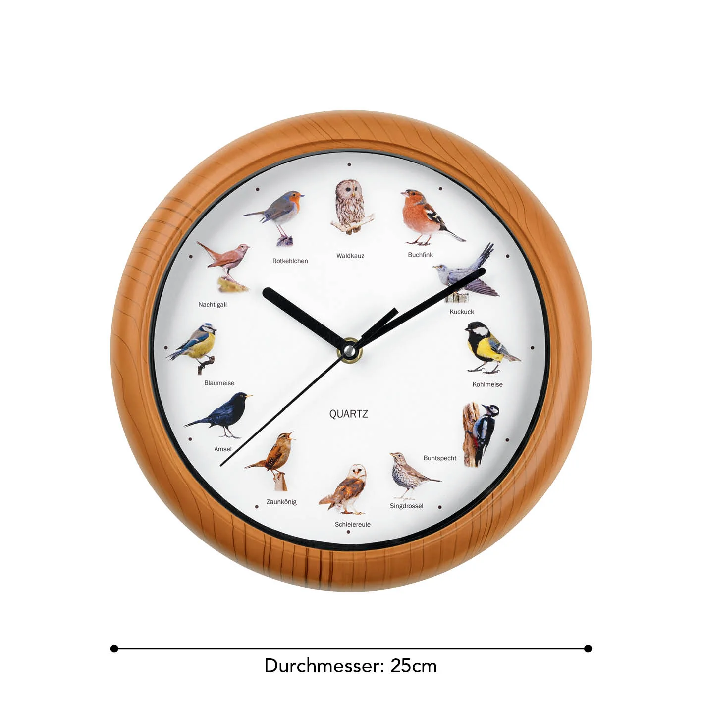 Wanduhr mit Vogelstimmen - 25cm - Image 6