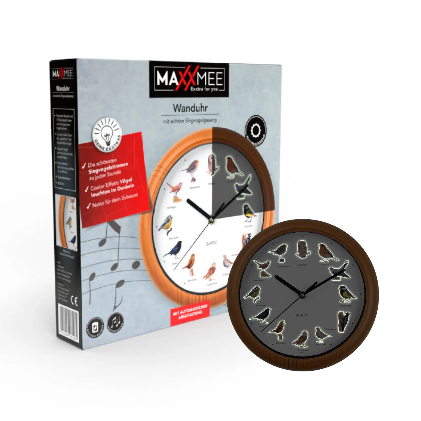 Wanduhr mit Vogelstimmen - 25cm - Image 7