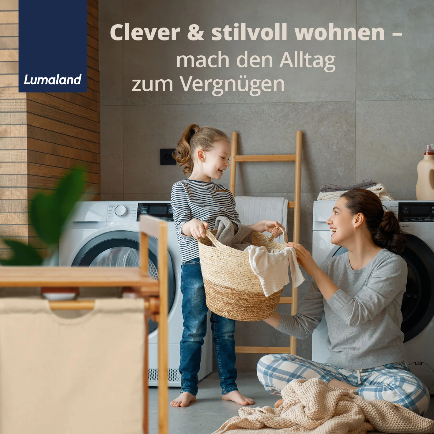Bambus Wäschekorb mit 2 ausziehbaren Wäschesacken - 73 x 64 x 33 cm - Beige - Image 7