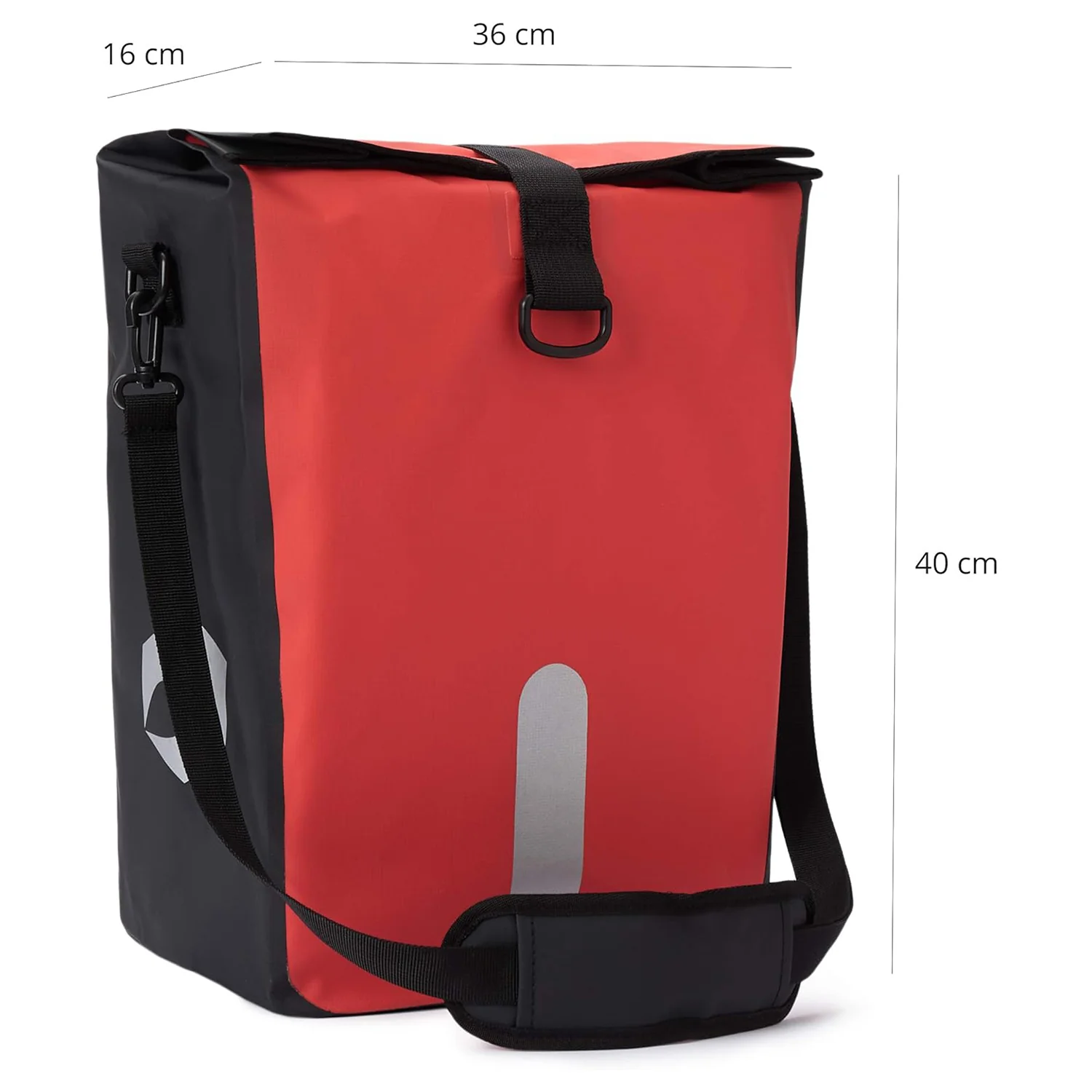 Wasserdichte Fahrradtasche Roll-Top - 21 L - Rot - Image 4