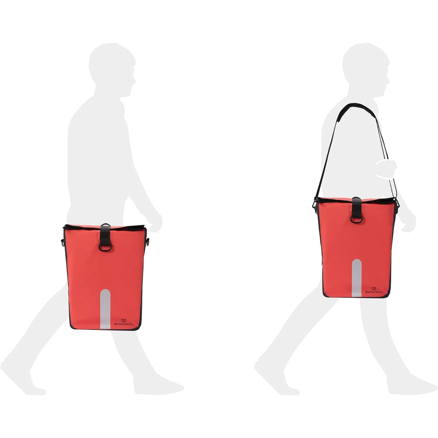 Wasserdichte Fahrradtasche Roll-Top - 21 L - Rot - Image 5