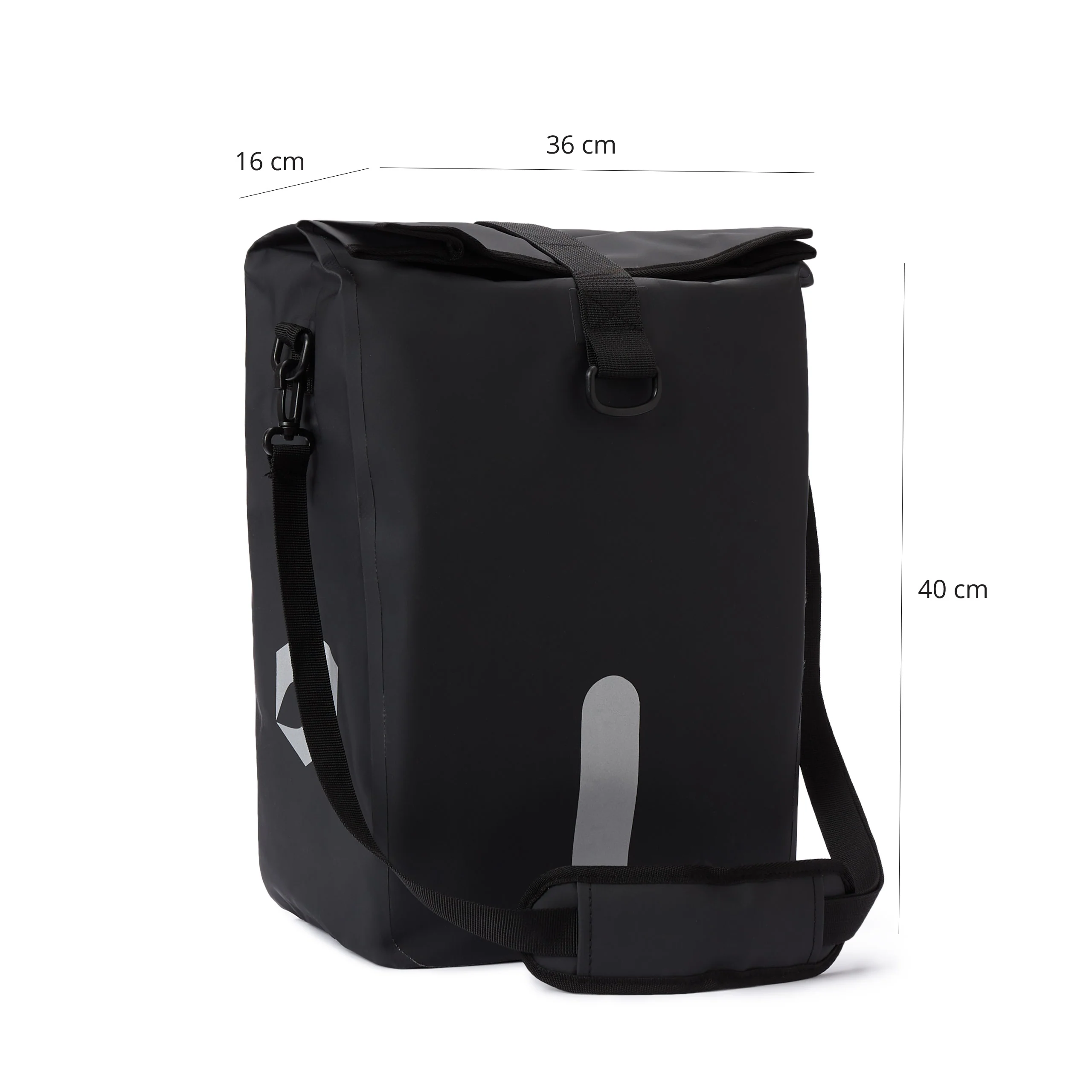 Wasserdichte Fahrradtasche Roll-Top - 21 L - Schwarz - Image 4