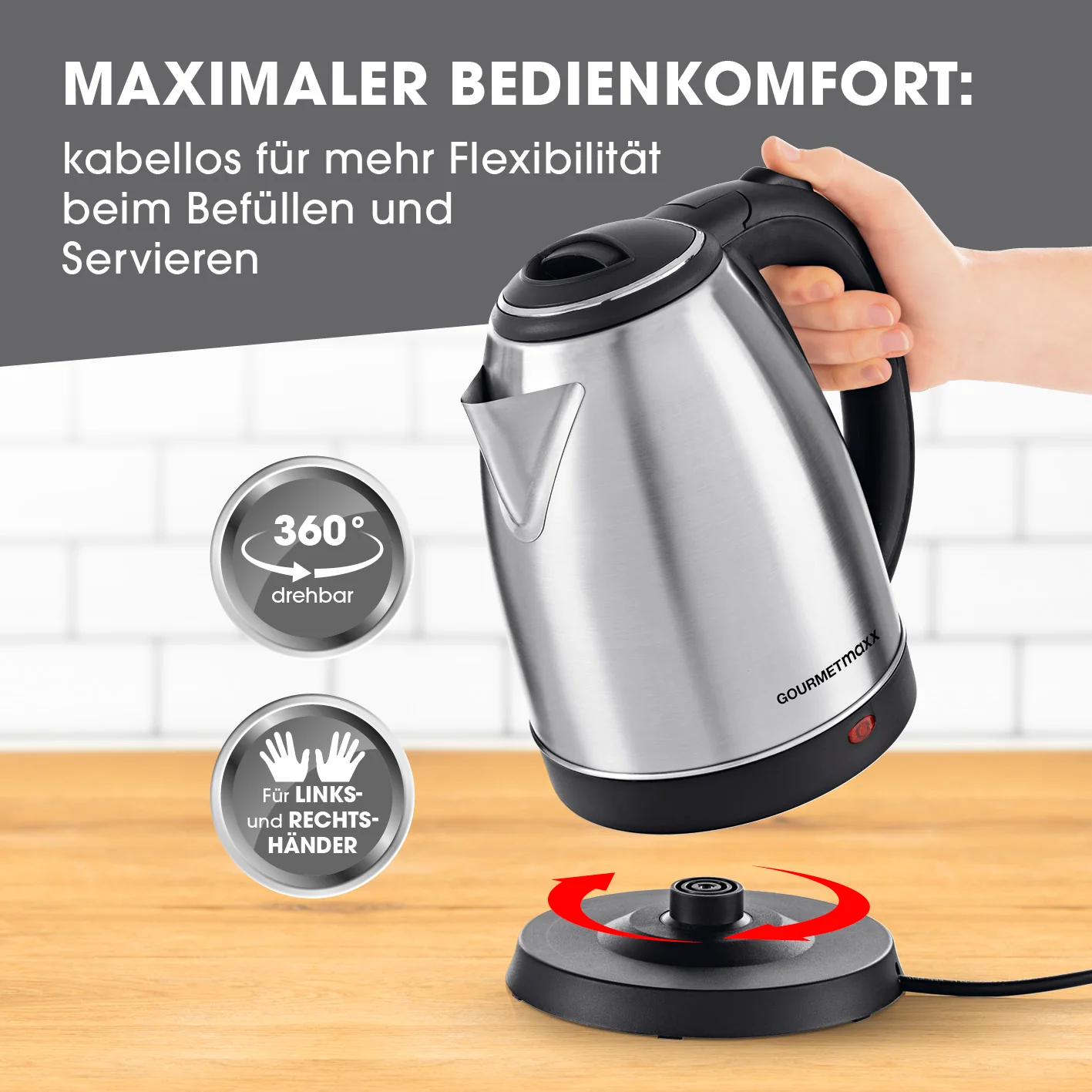 Wasserkocher - 1,8l - Edelstahl - Image 4