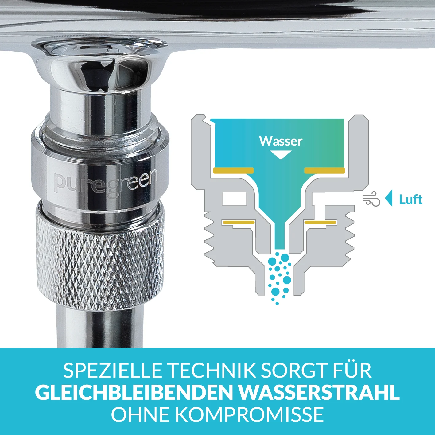 Wassersparer für die Dusche - Spart bis zu 50 % Wasser - chromfarben - Image 5