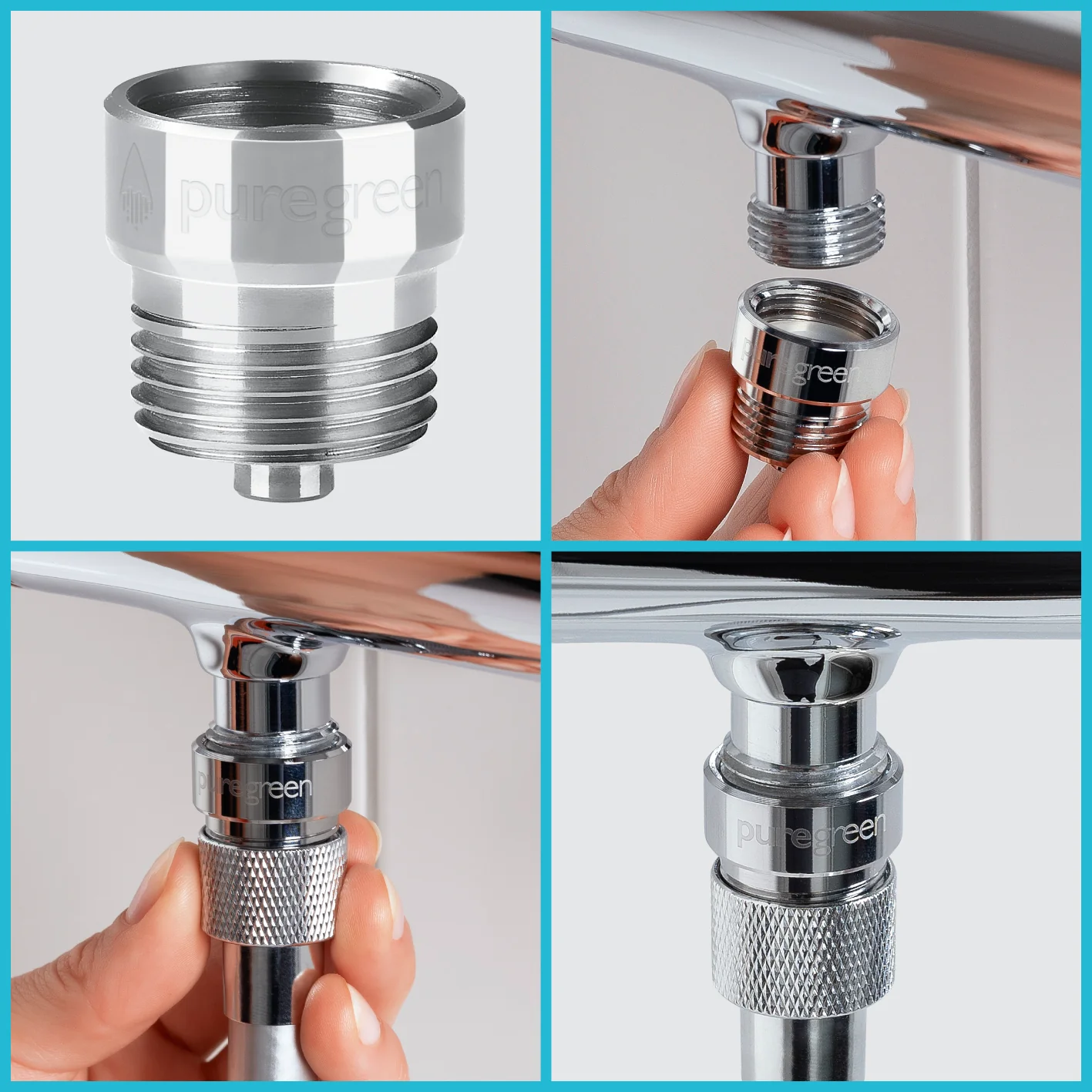 Wassersparer für die Dusche - Spart bis zu 50 % Wasser - chromfarben - Image 6