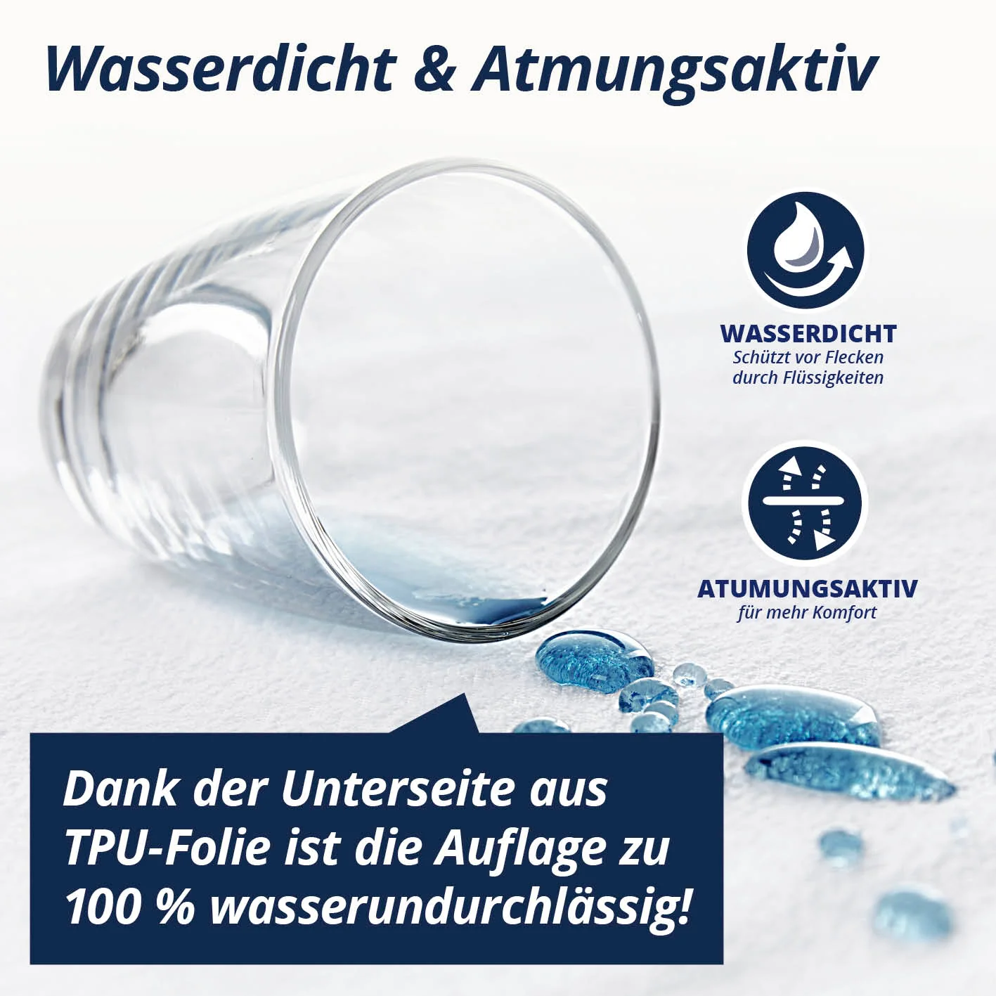Wasserundurchlässige Matratzenauflage - 180 x 200 cm - weiß - Image 3