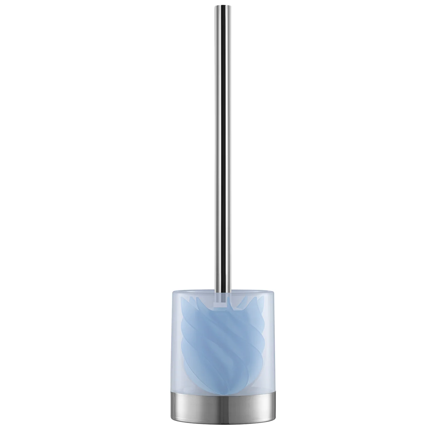 WC-Bürste Silikonkopf Edelstahl/blau mit Bürstenhalter - Image 4