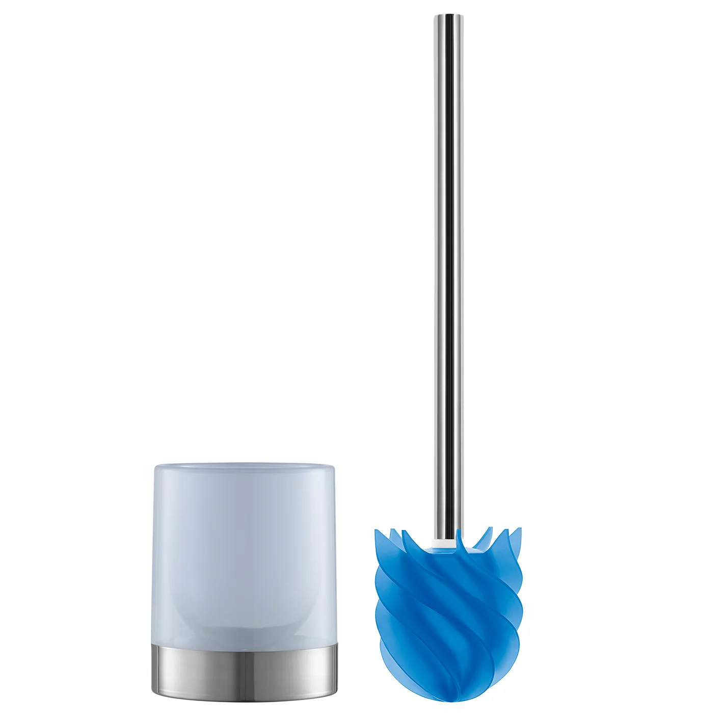 WC-Bürste Silikonkopf Edelstahl/blau mit Bürstenhalter - Image 5