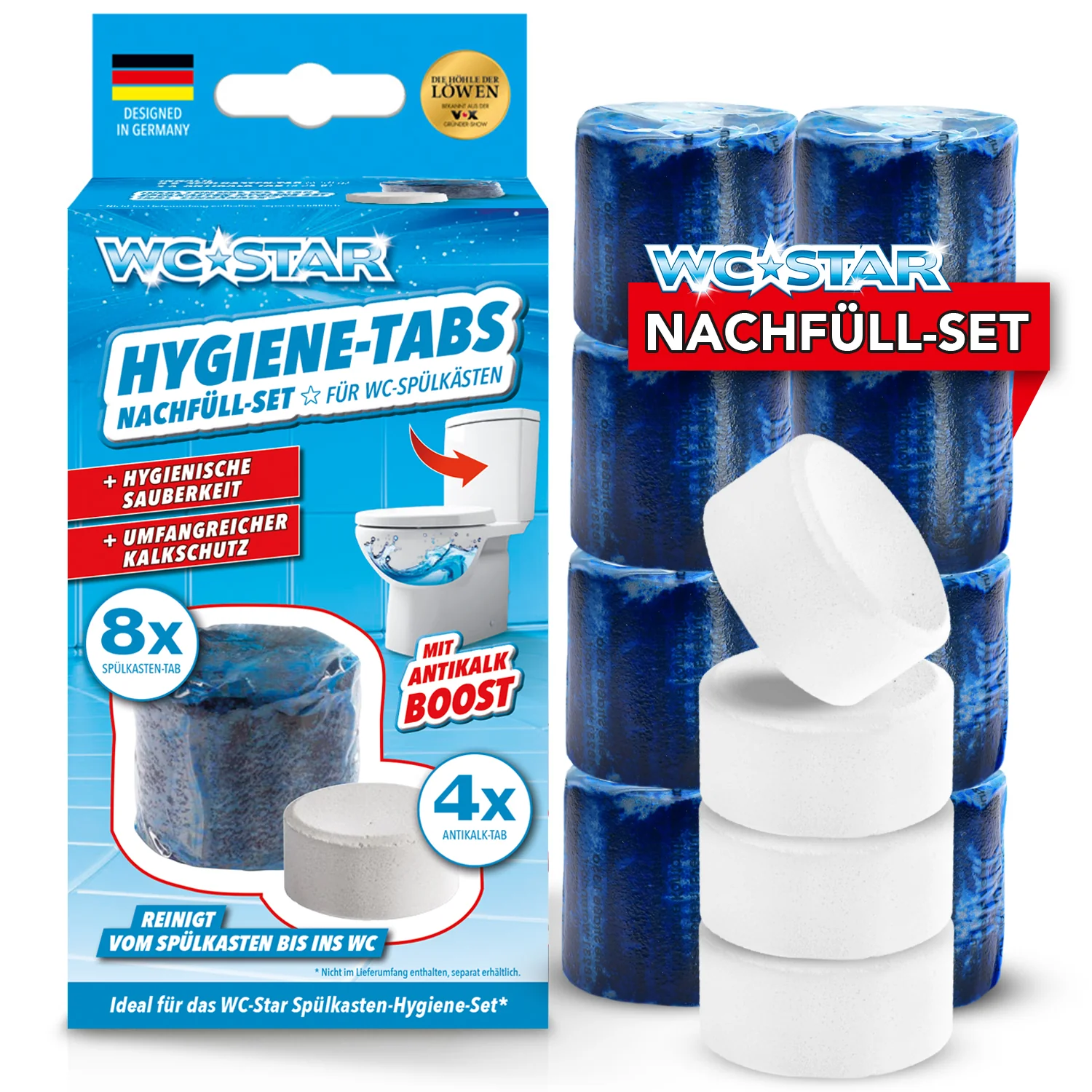 WC-Star Spülkasten-Hygiene-Set (1x Spülkasten-Einhänger + 2x Spülkasten-Tab + 1x Antikalk-Tab) - Image 9