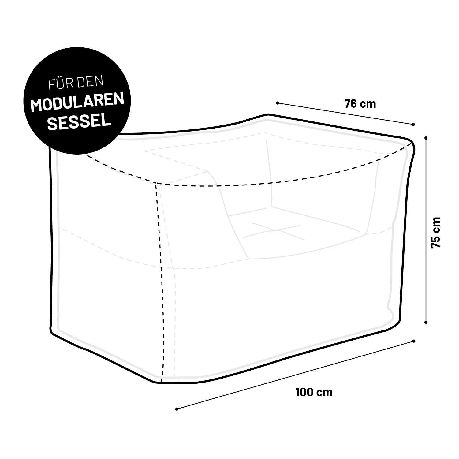 Wetterschutzhaube für den Modularen Sessel - 100 x 76 x 75 cm - Image 7