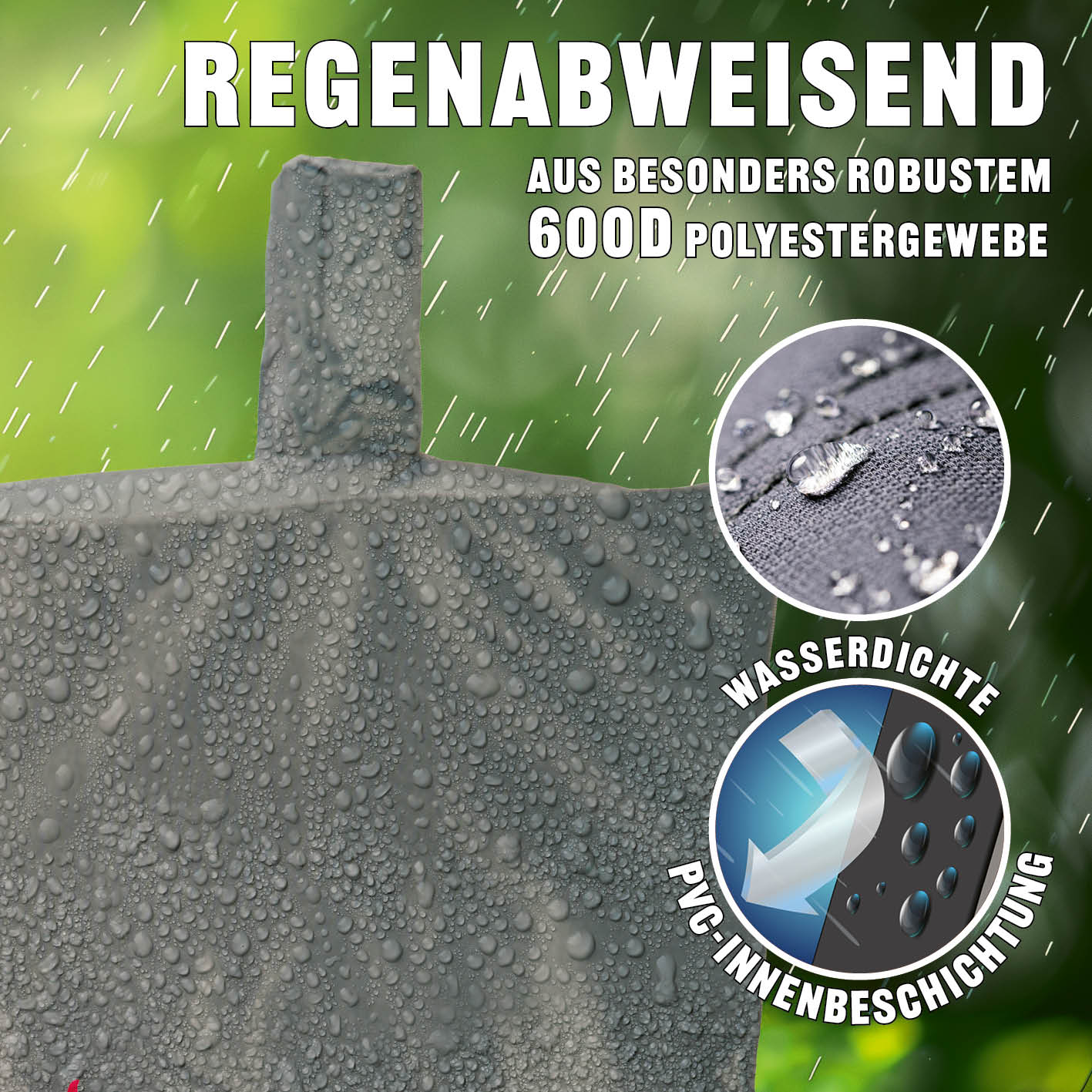 Wetterschutzhaube Premium - 130 x 60 x 120 cm - grau - Image 4