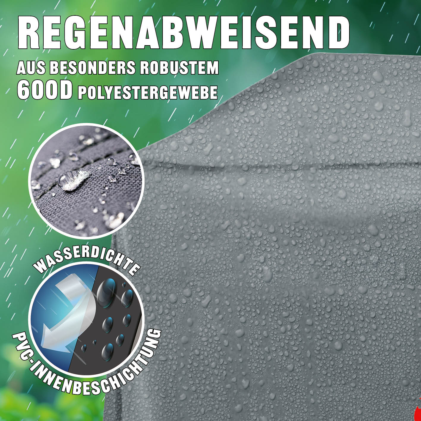 Wetterschutzhaube Premium - 181,5 x 112 x 62,5 cm - Grau - Image 4